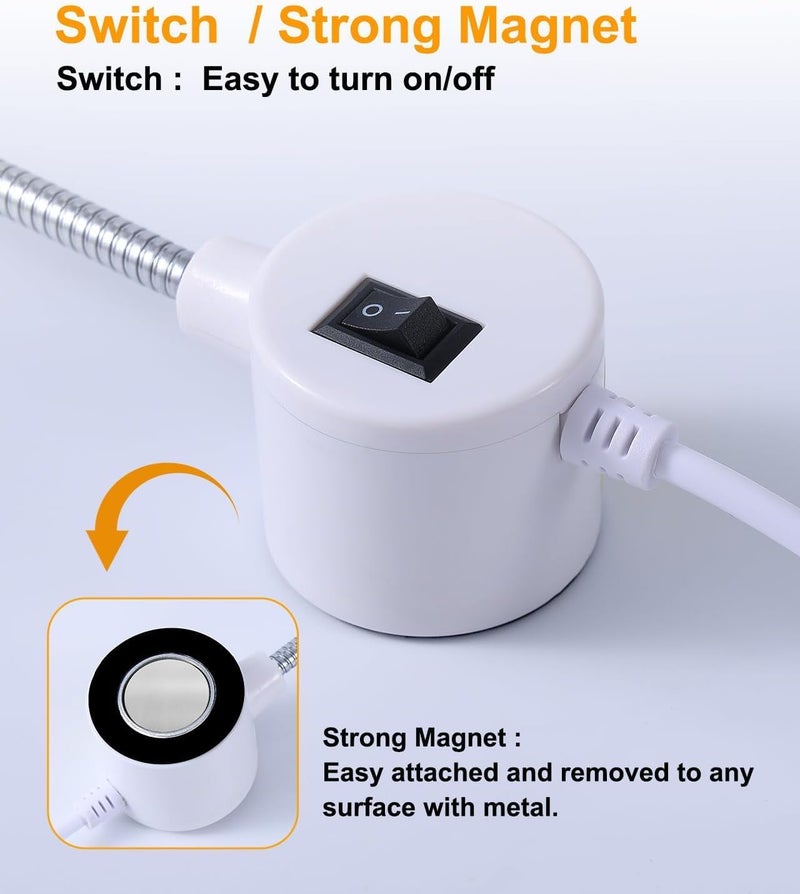 Weftnom 30 LED Sewing Machine Light, Portable Flexible Gooseneck Work Light with Magnetic Mount for Janome, Singer, Brother, Drill Presses, Desks, Crafts, Workbenches, and Lathes - Image 3